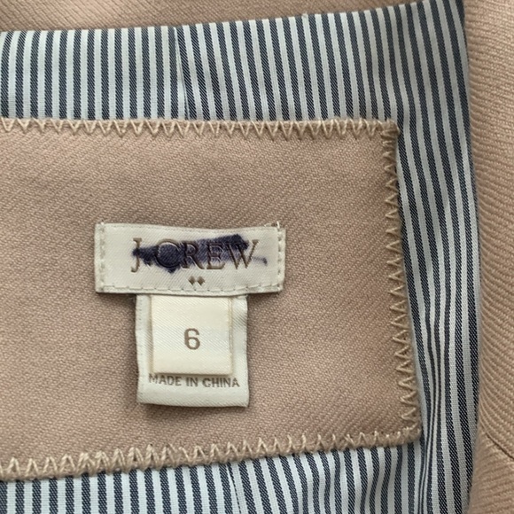 J. crew Dalton Tan Blazer size 6 classic elegant gold two buttons career wool - Picture 5 of 14